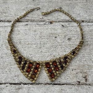 Vintage 1950s Rhinestone Collar Necklace